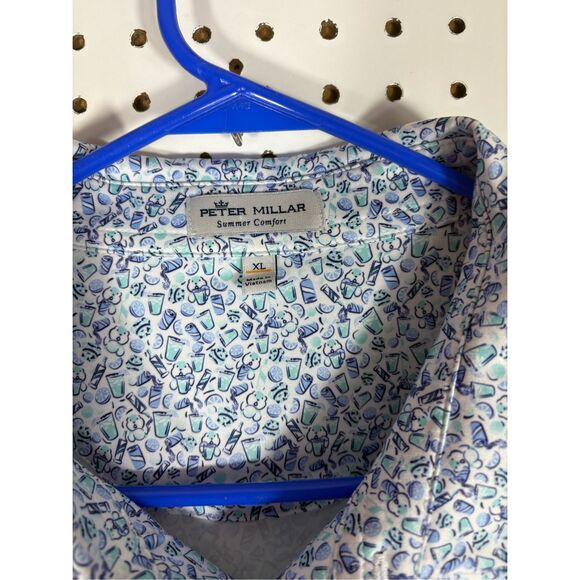 Peter Millar Dazed & Transfused Golf Polo Mens XL Bracketts Crossing Drink Shirt - Picture 4 of 6